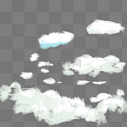 动漫天空图片_灰色的云朵免抠图