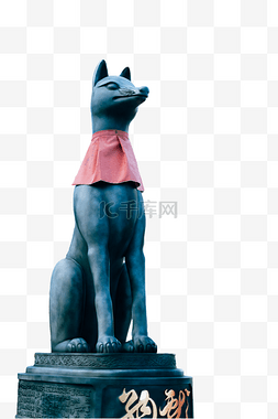 狐狸石雕日本神社