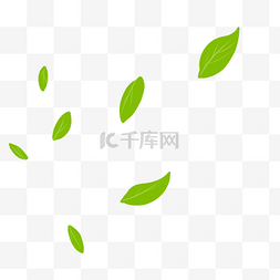 绿叶图片_绿色漂浮春季树叶装饰