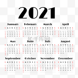 2021 calendar 新年快乐日历排版年月