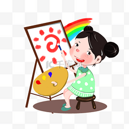 儿童节图片_教育培训画画学画的小孩
