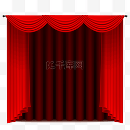 舞台红色窗帘图片_仿真红色窗帘幕布