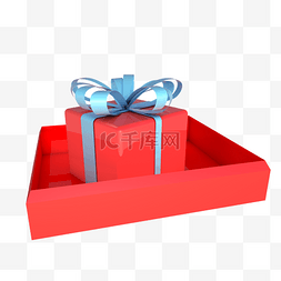 立体礼物盒图片_母亲节红色正方形礼盒