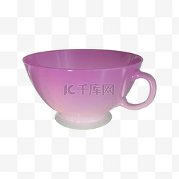 咖啡杯3d图片_3d紫色茶杯