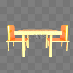 木桌子椅子图片_C4D仿真实木吃饭桌子