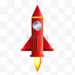 卡通红色火箭图片_红色火箭航天器
