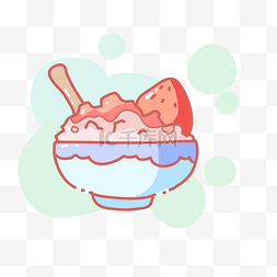 美味草莓冰粥