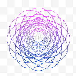 花纹圆环图片_紫色扁平渐变不规则花纹圆环
