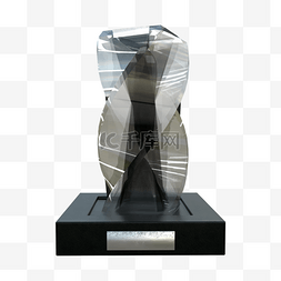 纹理玻璃图片_玻璃3d扭曲造型的奖杯