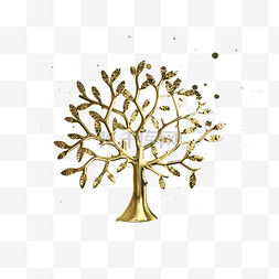 装饰树树图片_金色装饰树