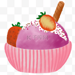 水果冰淇淋装饰插图