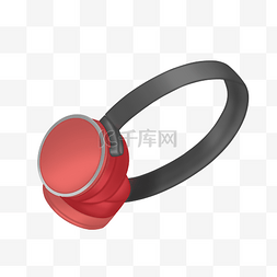 红色电脑耳机