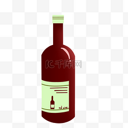  红色红酒瓶子 