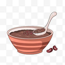 夏季一碗红豆沙插画