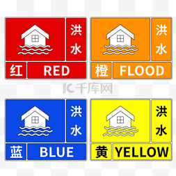 洪水汛情预警图标