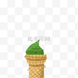 绿色的冰淇淋免抠图