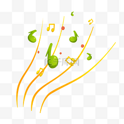黄色音乐符号图片_绿色音乐符号