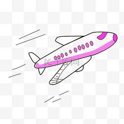 粉色飞机图片_粉色线条飞机
