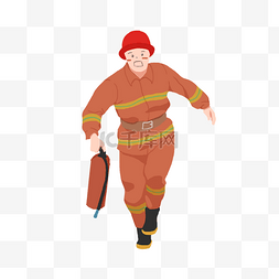 劳动节消防员工作人物