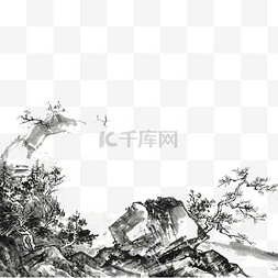 中国画仙鹤图片_山水画