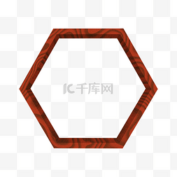 中国风复古相框图片_C4D几何多边形木框相框