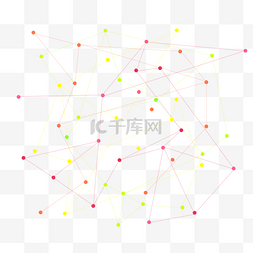 不规则彩色线条圆点