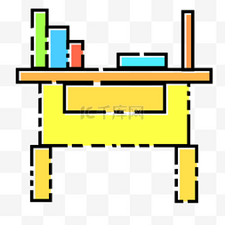 书桌学习图片_课堂黄色书桌
