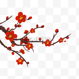腊梅元素透明素材