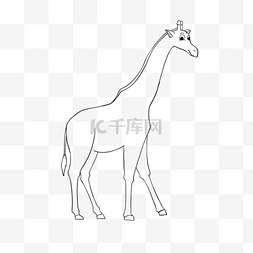 手绘黑白儿童画图片_giraffe clipart black and white 线稿长颈