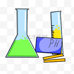液体插图图片_蓝色PH试纸实验插图
