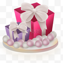 红色礼物盒紫色礼物盒