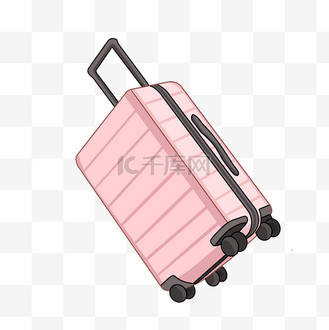 卡通粉色旅行箱