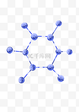 蓝色分子架构插画