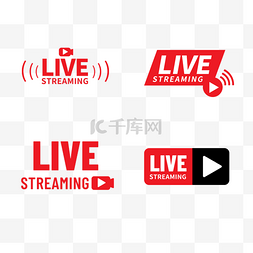 streaming图片_live streaming红色创意播放框