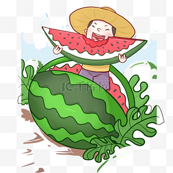一个正在吃西瓜的男人