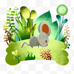 小老鼠手绘图片_教育培训灰色可爱小老鼠