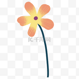 花朵一朵卡通图片_手绘卡通彩色花朵免扣元素