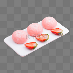草莓大福粉色甜点