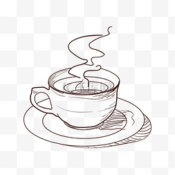 咖啡热咖啡图片_线描食物咖啡