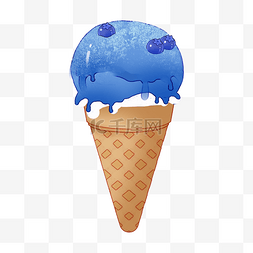 蓝莓鲜果果酱冰激凌PNG素材