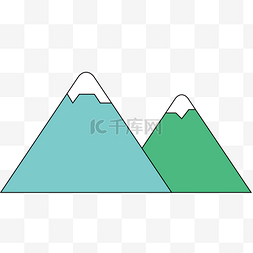 自然风景春季图片_两座卡通的高山