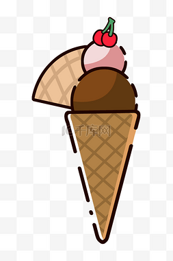 可口美味樱桃冰淇淋