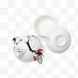 厨具白色图片_白色的碗和茶具免抠图