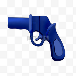 蓝色警察的手枪插画