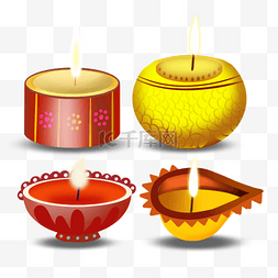 diwali图片_装饰精美的diwali印度节日油灯