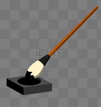 毛笔砚台简笔画图片_毛笔砚台简笔画素材-毛笔砚台简笔画图片大全-千