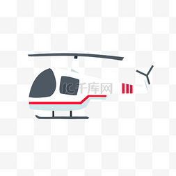 白色卡通直升机