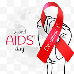 world aids day手举红色丝带