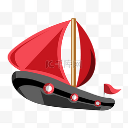 红色帆船游艇