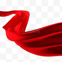 建党红色丝绸图片_漂浮空中舞动红色飘带